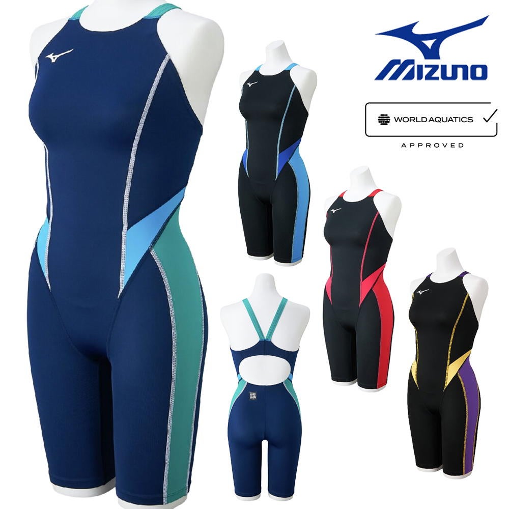 ミズノMIZUNO競泳水着レディースWA承認モデルGX・SONICSTREAMハーフスーツレースオープンバックオールインワン2025年秋冬モデルN2MGC725finaマークあり