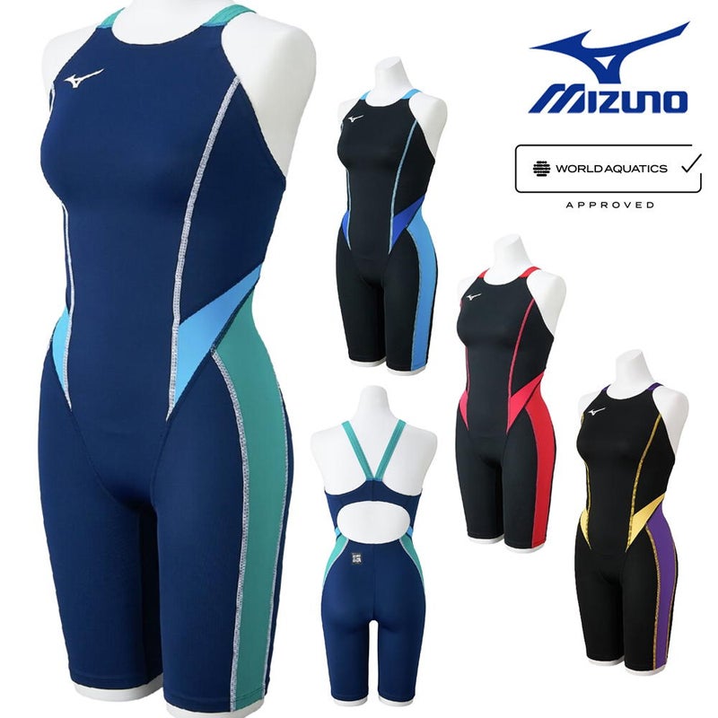 ミズノMIZUNO競泳水着レディースWA承認モデルGX・SONICSTREAMハーフスーツレースオープンバックオールインワン2025年秋冬モデルN2MGC725finaマークあり