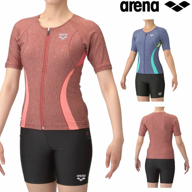 アリーナARENAフィットネス水着レディースフィットネスセパレーツカバーバックミドルレッグ差し込みパッドパッド付きモク2WayAS5SWF43L