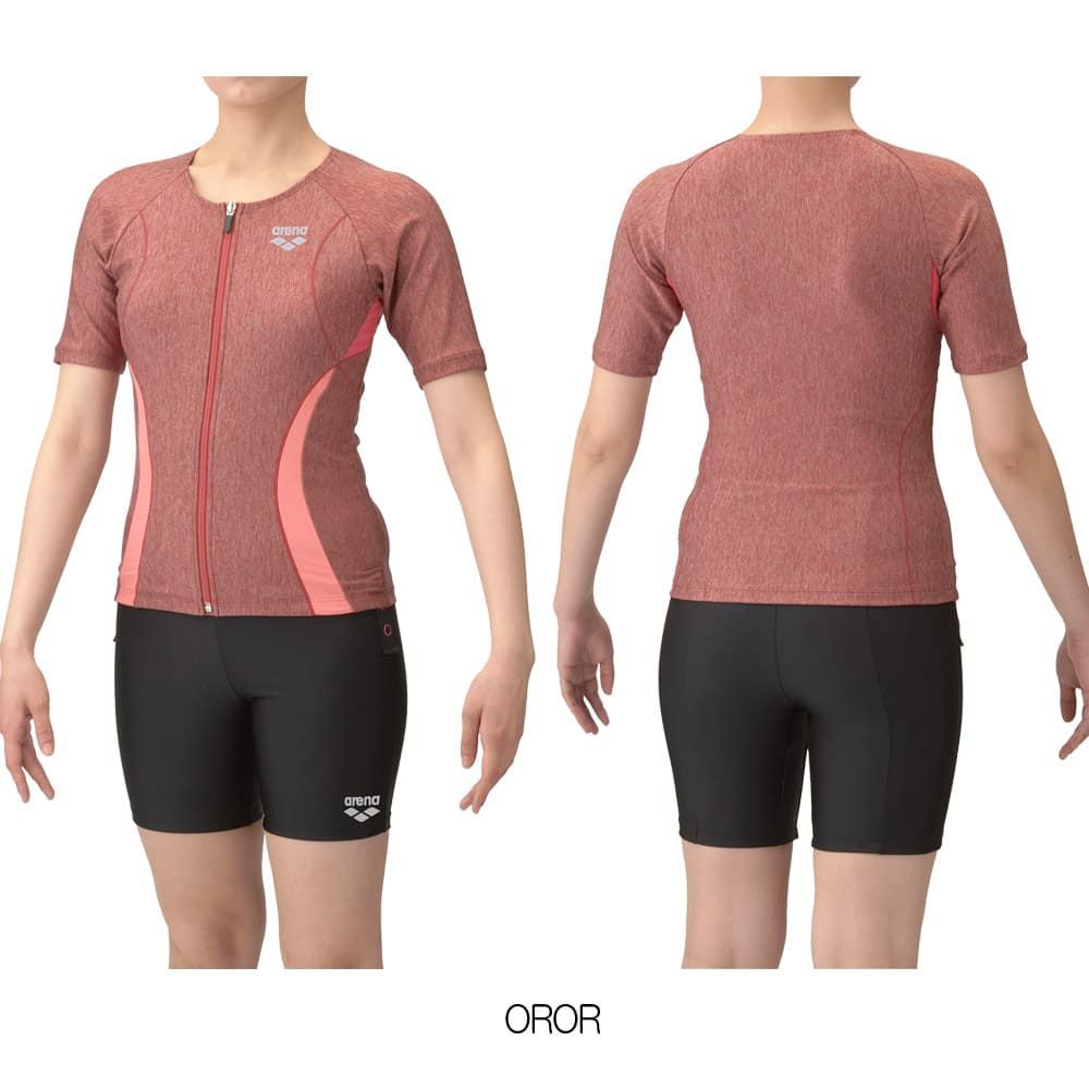 アリーナARENAフィットネス水着レディースフィットネスセパレーツカバーバックミドルレッグ差し込みパッドパッド付きモク2WayAS5SWF44L