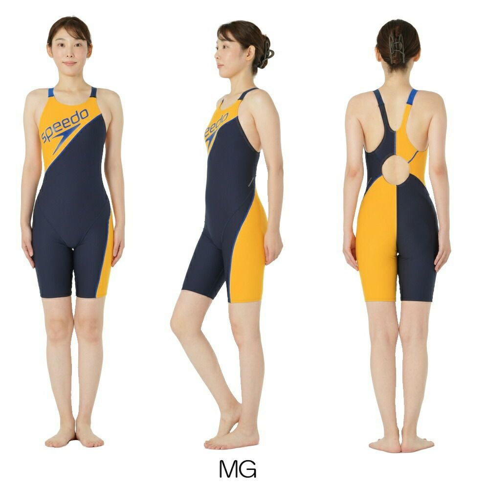 スピードSPEEDO競泳水着練習用水着レディースパネルターンズニースキンオールインワンENDURANCEECO競泳練習水着2025年春夏モデルSTW12503