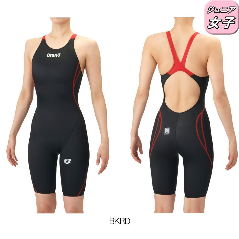 アリーナARENA競泳水着ジュニア女子WA承認モデルAQUAADVANCEDAQUAXTREMEレーシングワンピーススパッツオープンバックハーフレッグオールインワン2026年春夏モデルAS6SRC20Gfinaマークあり