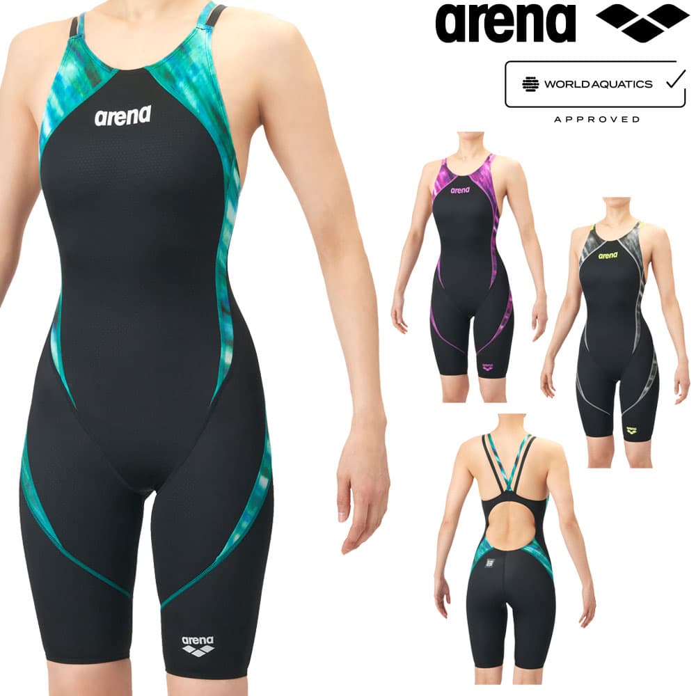 アリーナARENA競泳水着レディースWA承認モデルダブルストラップAQUAADVANCEDAQUAXTREMEレーシングワンピーススパッツオープンバックハーフレッグオールインワン2026年春夏モデルAS6SRC44Lfinaマークあり