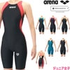 アリーナARENA競泳水着ジュニア女子WA承認モデルECOAQUARACINGECOAQUASTRIPE-Dレーシングワンピーススパッツオープンバックハーフレッグオールインワン2026年春夏モデルAS6SRC50Gfinaマークあり