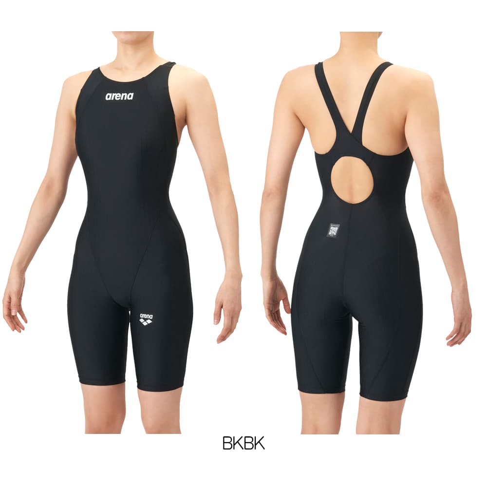 アリーナARENA競泳水着レディースWA承認モデルECOAQUARACINGECOAQUASTRIPE-Dレーシングワンピーススパッツオープンバックハーフレッグオールインワン2026年春夏モデルAS6SRC51Lfinaマークあり