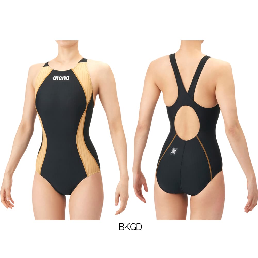 アリーナARENA競泳水着レディースWA承認モデルECOAQUARACINGECOAQUASTRIPE-Dレーシングワンピースオープンバック2026年春夏モデルAS6SRC52Lfinaマークあり