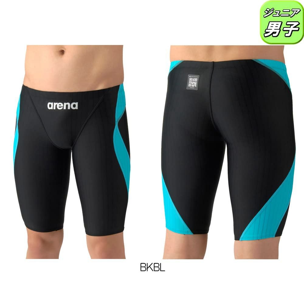 アリーナARENA競泳水着ジュニア男子WA承認モデルECOAQUARACINGECOAQUASTRIPE-Dレーシングスパッツハーフレッグ2026年春夏モデルAS6SRC54Bfinaマークあり