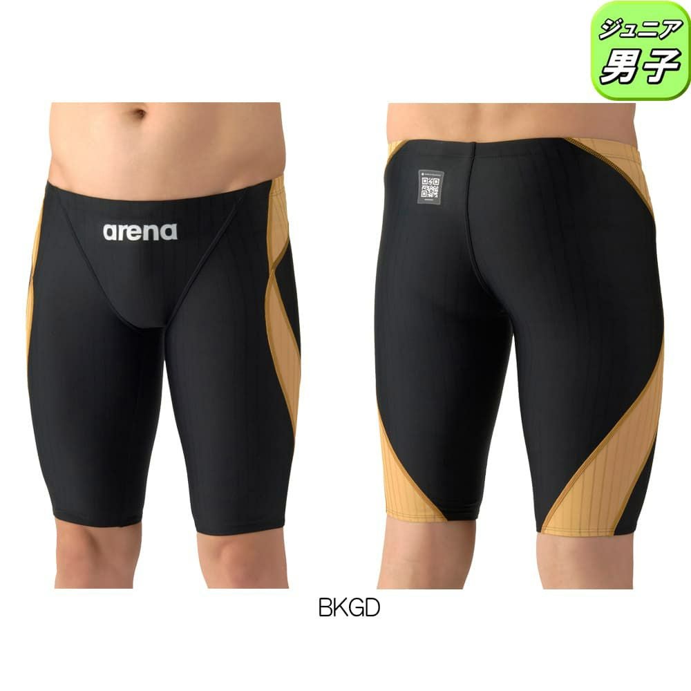 アリーナARENA競泳水着ジュニア男子WA承認モデルECOAQUARACINGECOAQUASTRIPE-Dレーシングスパッツハーフレッグ2026年春夏モデルAS6SRC54Bfinaマークあり