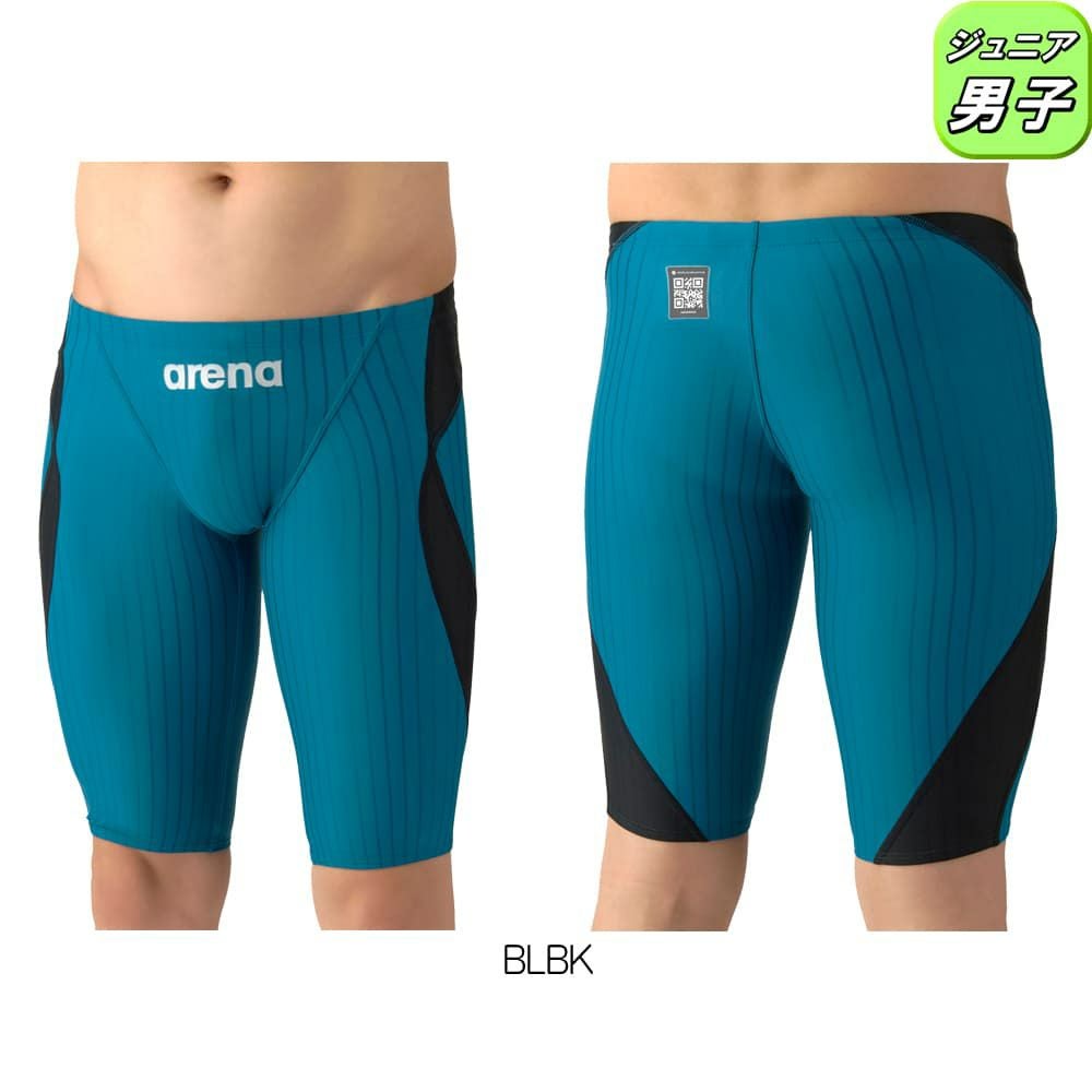 アリーナARENA競泳水着ジュニア男子WA承認モデルECOAQUARACINGECOAQUASTRIPE-Dレーシングスパッツハーフレッグ2026年春夏モデルAS6SRC54Bfinaマークあり