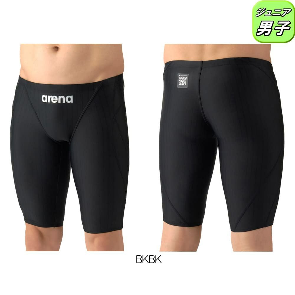 アリーナARENA競泳水着ジュニア男子WA承認モデルECOAQUARACINGECOAQUASTRIPE-Dレーシングスパッツハーフレッグ2026年春夏モデルAS6SRC54Bfinaマークあり