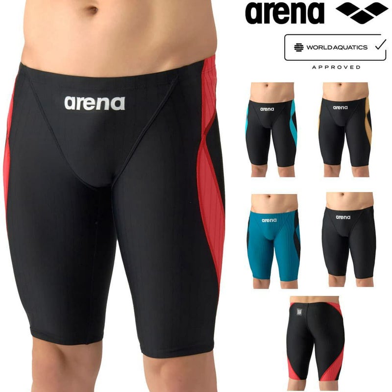 アリーナARENA競泳水着メンズWA承認モデルECOAQUARACINGECOAQUASTRIPE-Dレーシングスパッツハーフレッグ2026年春夏モデルAS6SRC55Mfinaマークあり