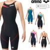 アリーナARENA競泳水着レディースWA承認モデルダブルストラップECOAQUARACINGECOAQUASTRIPE-Dレーシングワンピーススパッツオープンバックハーフレッグオールインワン2026年春夏モデルAS6SRC56Lfinaマークあり