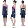 アリーナARENA競泳水着レディースWA承認モデルダブルストラップECOAQUARACINGECOAQUASTRIPE-DレーシングワンピーススパッツオープンバックハーフレッグオールインワンAS6SRC56Lfinaマークあり
