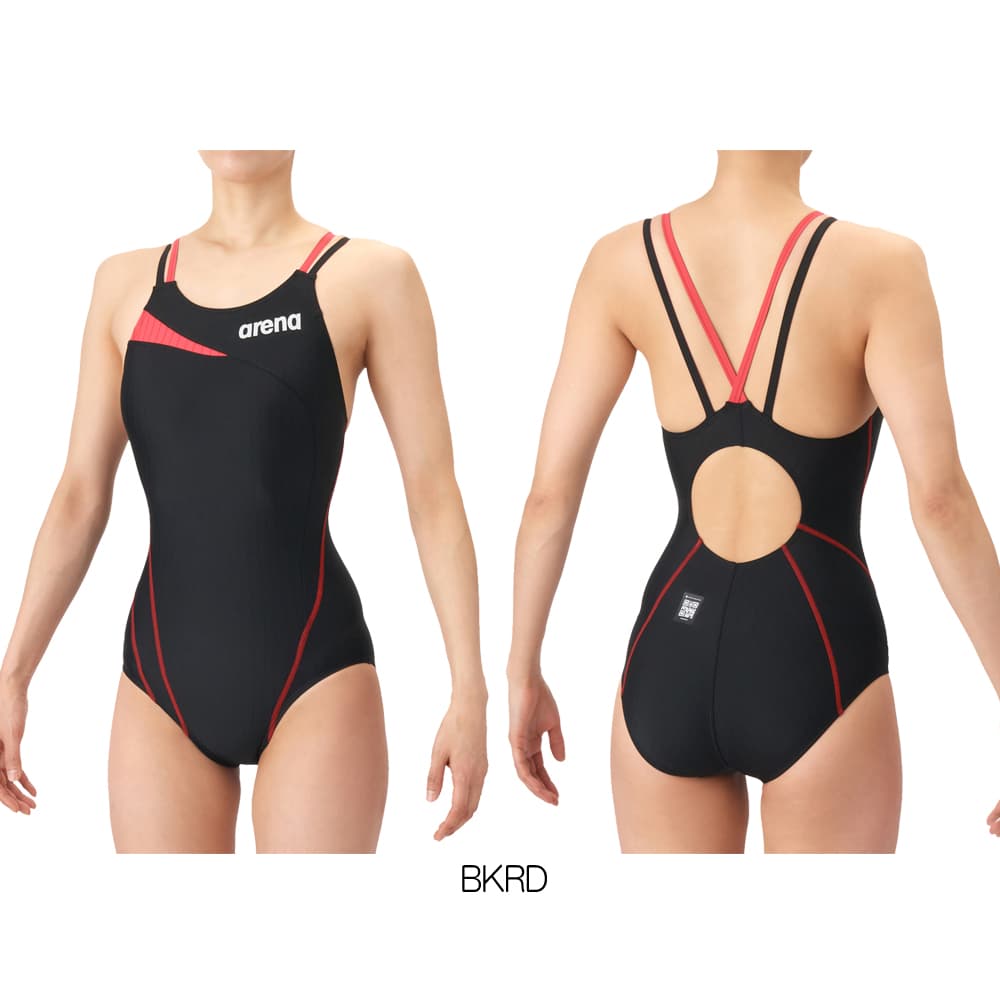 アリーナARENA競泳水着レディースWA承認モデルダブルストラップECOAQUARACINGECOAQUASTRIPE-Dレーシングワンピースオープンバック2026年春夏モデルAS6SRC57Lfinaマークあり