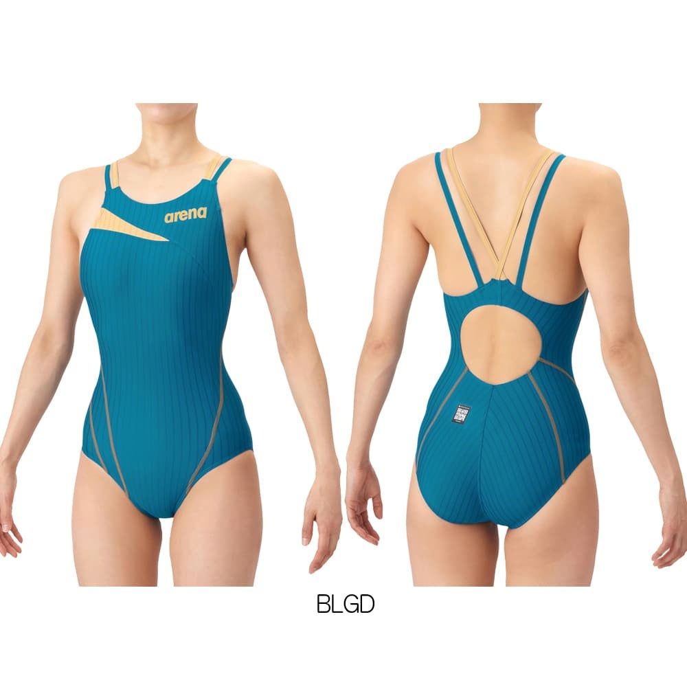 アリーナARENA競泳水着レディースWA承認モデルダブルストラップECOAQUARACINGECOAQUASTRIPE-Dレーシングワンピースオープンバック2026年春夏モデルAS6SRC57Lfinaマークあり