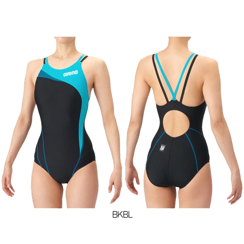 アリーナARENA競泳水着レディースWA承認モデルダブルストラップECOAQUARACINGECOAQUASTRIPE-Dレーシングワンピースオープンバック2026年春夏モデルAS6SRC57Lfinaマークあり