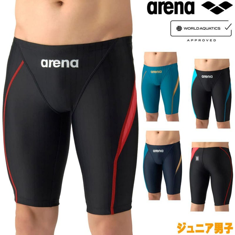 アリーナARENA競泳水着ジュニア男子WA承認モデルECOAQUARACINGECOAQUASTRIPE-Dレーシングスパッツハーフレッグ2026年春夏モデルAS6SRC58Bfinaマークあり
