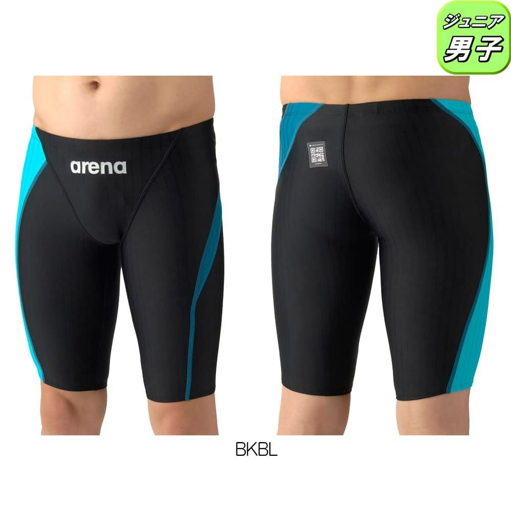 アリーナARENA競泳水着ジュニア男子WA承認モデルECOAQUARACINGECOAQUASTRIPE-Dレーシングスパッツハーフレッグ2026年春夏モデルAS6SRC58Bfinaマークあり