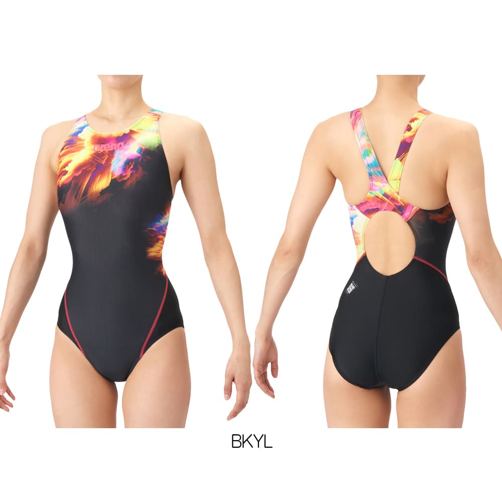 アリーナARENA競泳水着レディースWA承認モデルECOAQUARACINGSTORMCLOUDSECOAQUASTRIPE-Dレーシングワンピースオープンバック2026年春夏モデルAS6SRC71Lfinaマークあり