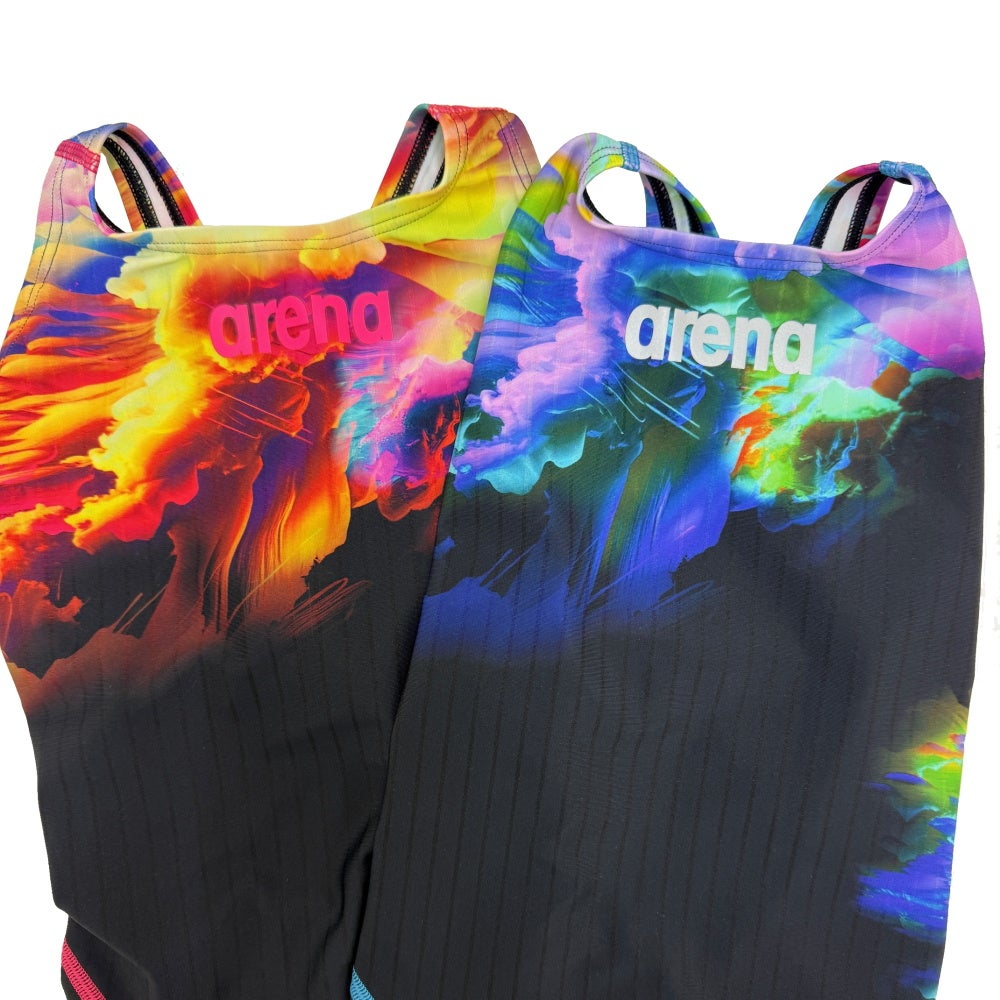 アリーナARENA競泳水着レディースWA承認モデルECOAQUARACINGSTORMCLOUDSECOAQUASTRIPE-Dレーシングワンピースオープンバック2026年春夏モデルAS6SRC71Lfinaマークあり