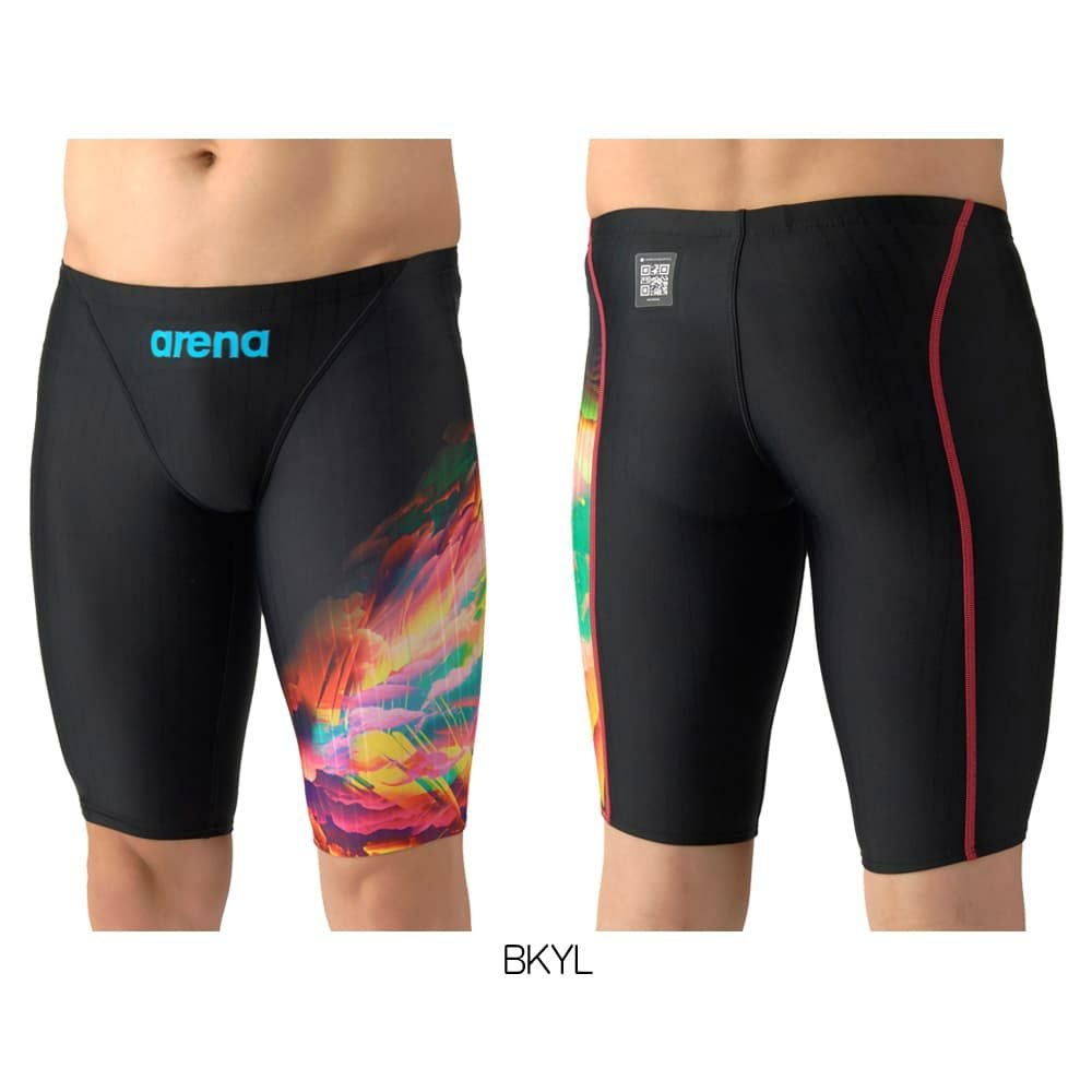 アリーナARENA競泳水着メンズWA承認モデルECOAQUARACINGSTORMCLOUDSECOAQUASTRIPE-Dレーシングスパッツハーフレッグ2026年春夏モデルAS6SRC72Mfinaマークあり