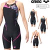 アリーナARENA競泳水着レディースWA承認モデルダブルストラップECOAQUARACINGECOAQUASTRIPE-Dレーシングワンピーススパッツオープンバックハーフレッグオールインワン2026年春夏モデルAS6SRC75Lfinaマークあり