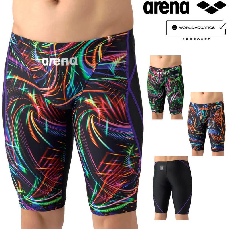 アリーナARENA競泳水着メンズWA承認モデルECOAQUARACINGECOAQUASTRIPE-Dレーシングスパッツハーフレッグ2026年春夏モデルAS6SRC77Mfinaマークあり