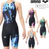 アリーナARENA競泳水着レディースWA承認モデルECOAQUARACINGECOAQUASTRIPE-Dレーシングワンピーススパッツオープンバックハーフレッグオールインワン2026年春夏モデルAS6SRC81Lfinaマークあり