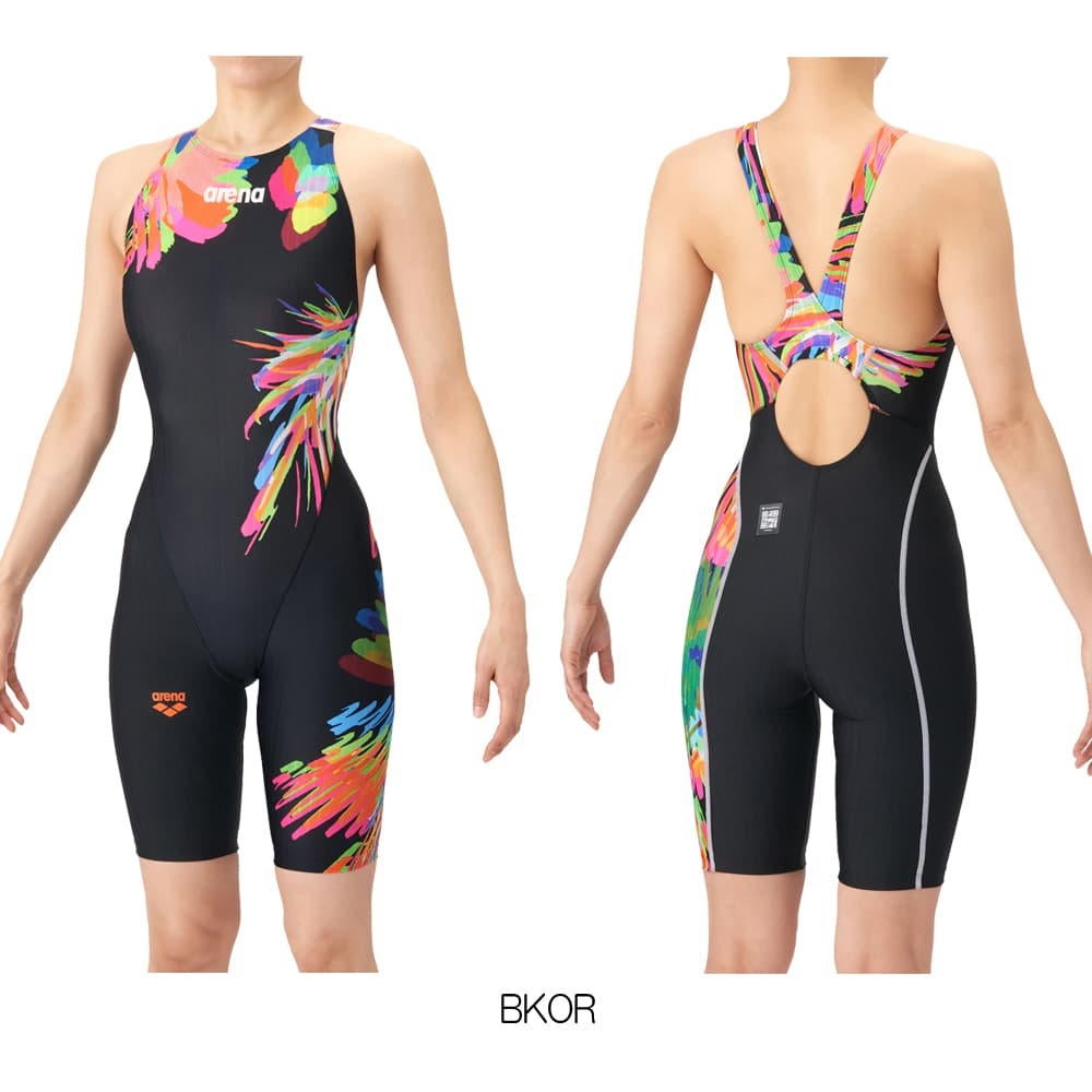 アリーナARENA競泳水着レディースWA承認モデルECOAQUARACINGECOAQUASTRIPE-Dレーシングワンピーススパッツオープンバックハーフレッグオールインワン2026年春夏モデルAS6SRC84Lfinaマークあり