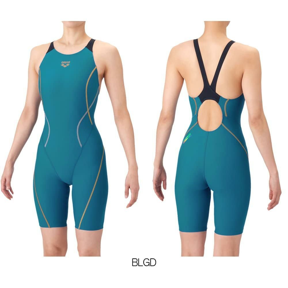 アリーナARENA競泳水着練習用水着レディースタフスーツタフスキンEトレーニングワンピーススパッツオープンバックハーフレッグオールインワン競泳練習水着2026年春夏モデルAS6SWM02L