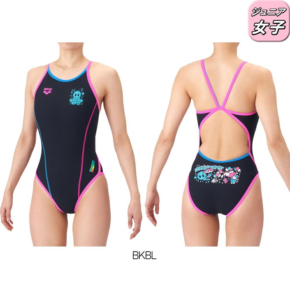 アリーナARENA競泳水着練習用水着ジュニア女子タフスーツアリーナくんタフスキンEトレーニングワンピースオープンバック競泳練習水着2026年春夏モデルAS6SWM10G