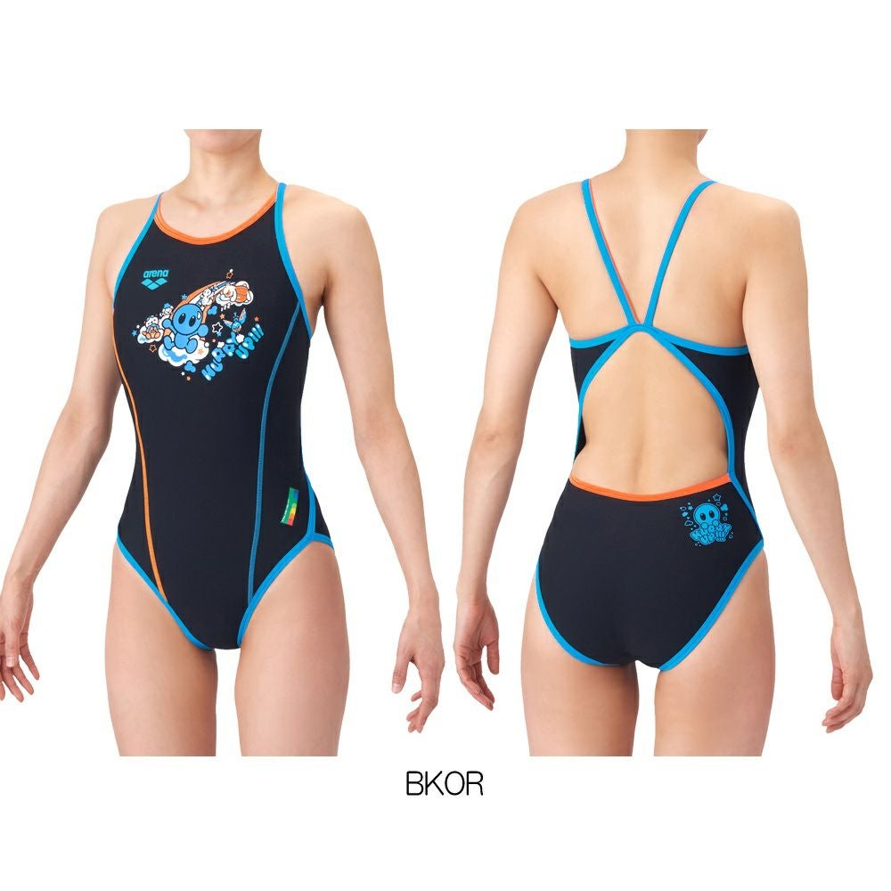 アリーナARENA競泳水着練習用水着レディースタフスーツアリーナくんタフスキンEトレーニングワンピースオープンバック競泳練習水着2026年春夏モデルAS6SWM10L