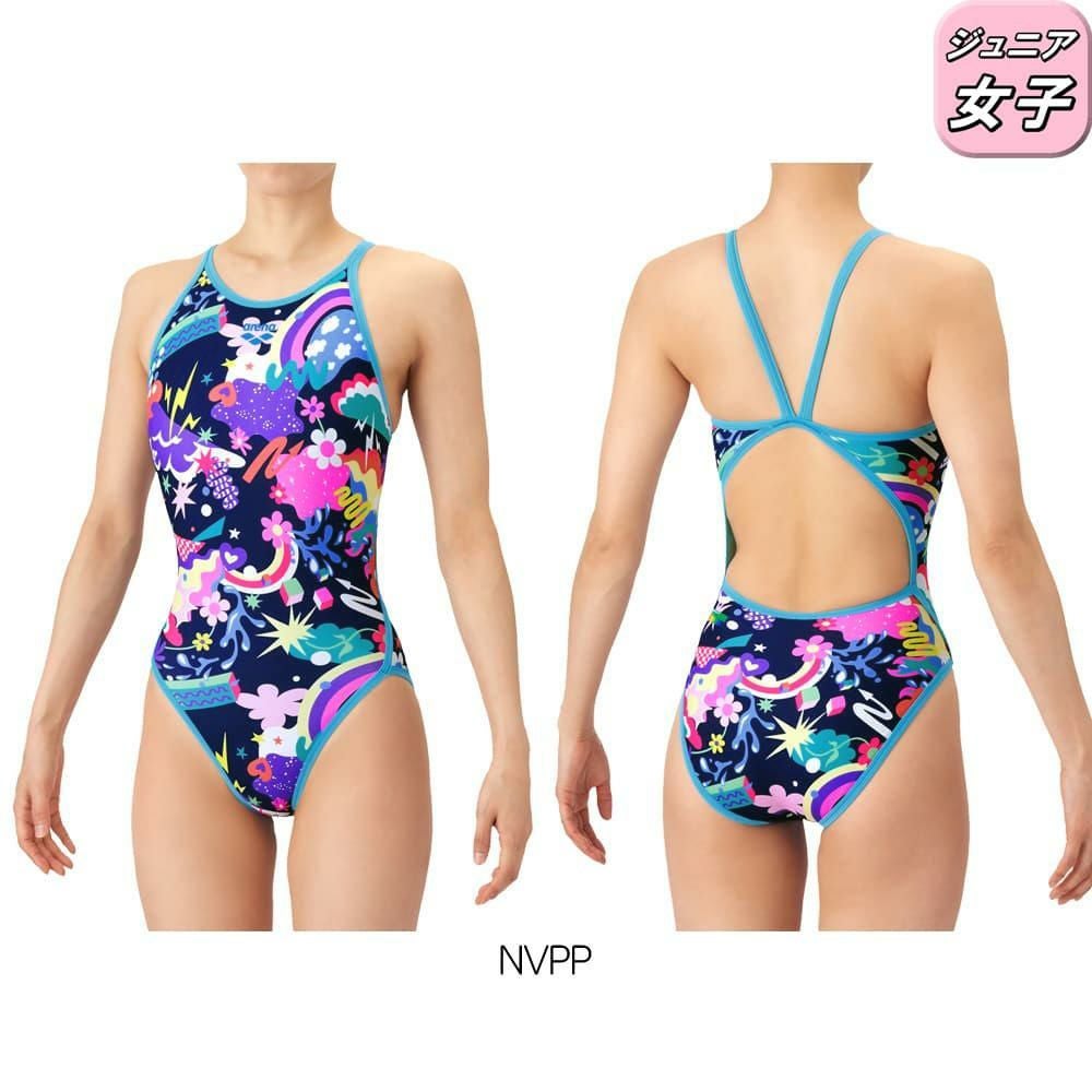 アリーナARENA競泳水着練習用水着ジュニア女子タフスーツタフスキンEPトレーニングワンピースオープンバック競泳練習水着2026年春夏モデルAS6SWM23G