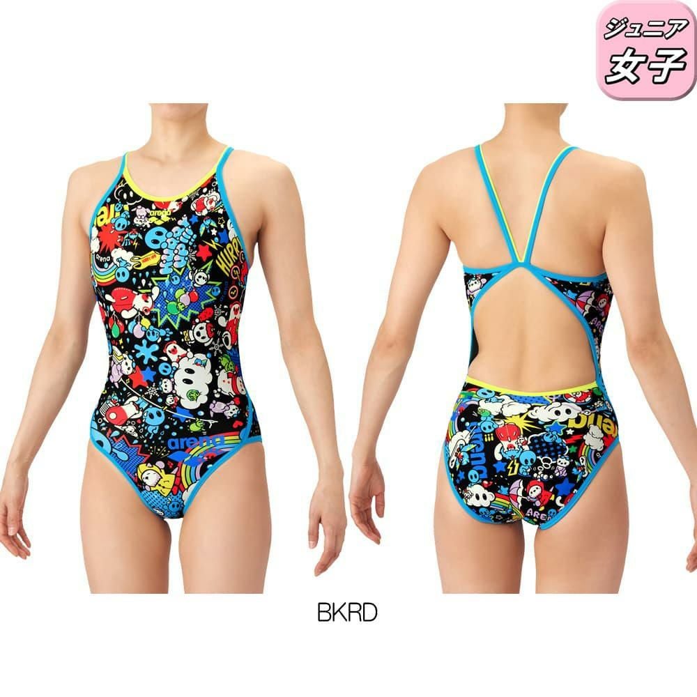 アリーナARENA競泳水着練習用水着ジュニア女子タフスーツアリーナくんタフスキンEPトレーニングワンピースオープンバック競泳練習水着2026年春夏モデルAS6SWM26G