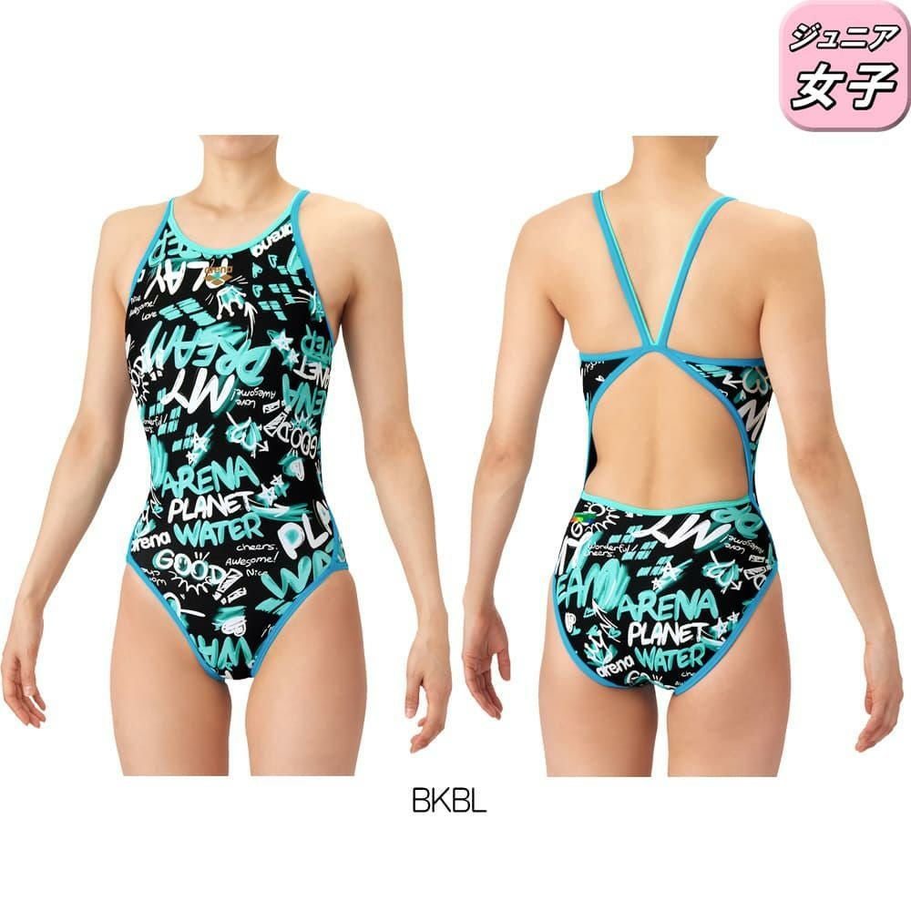 アリーナARENA競泳水着練習用水着ジュニア女子タフスーツタフスキンEPトレーニングワンピースオープンバック競泳練習水着2026年春夏モデルAS6SWM30G