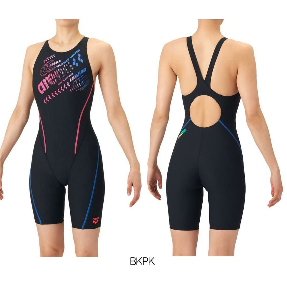 アリーナARENA競泳水着練習用水着レディースタフスーツタフスキンEトレーニングワンピーススパッツオープンバックハーフレッグオールインワン競泳練習水着2026年春夏モデルAS6SWM40L