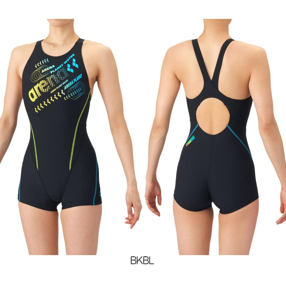 アリーナARENA競泳水着練習用水着レディースタフスーツタフスキンEトレーニングワンピーススパッツオープンバックミドルレッグオールインワン競泳練習水着2026年春夏モデルAS6SWM41L