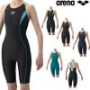 アリーナARENAフィットネス水着レディースAQUAEXAダブルエステルWRフィットネスワンピーススパッツオープンバックハーフレッグひっかけパッドパッド付きオールインワン2026年春夏モデルAS6SWF00L