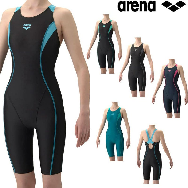 アリーナARENAフィットネス水着レディースAQUAEXAダブルエステルWRフィットネスワンピーススパッツオープンバックハーフレッグひっかけパッドパッド付きオールインワン2026年春夏モデルAS6SWF00L