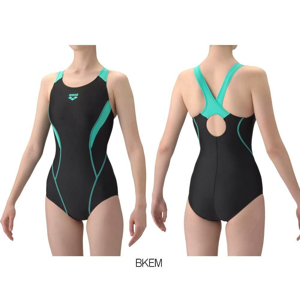 アリーナARENAフィットネス水着レディースAQUAEXAダブルエステルWRフィットネスワンピースオープンバックひっかけパッドパッド付き2026年春夏モデルAS6SWF01L