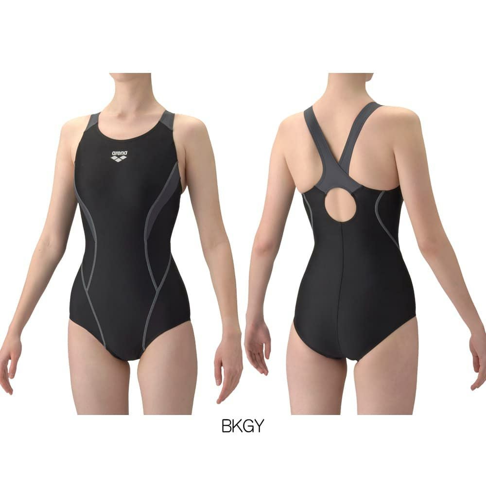 アリーナARENAフィットネス水着レディースAQUAEXAダブルエステルWRフィットネスワンピースオープンバックひっかけパッドパッド付き2026年春夏モデルAS6SWF01L