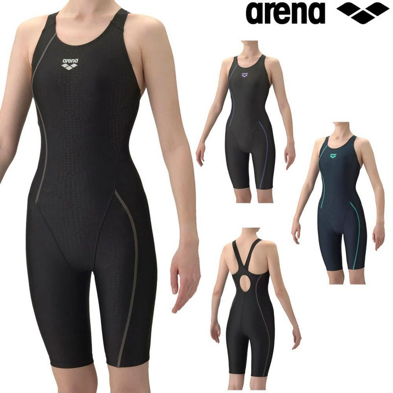 アリーナARENAフィットネス水着レディースAQUAEXAジオダイヤWRフィットネスワンピーススパッツオープンバックハーフレッグぴったりパッドパッド付きオールインワン2026年春夏モデルAS6SWF02L