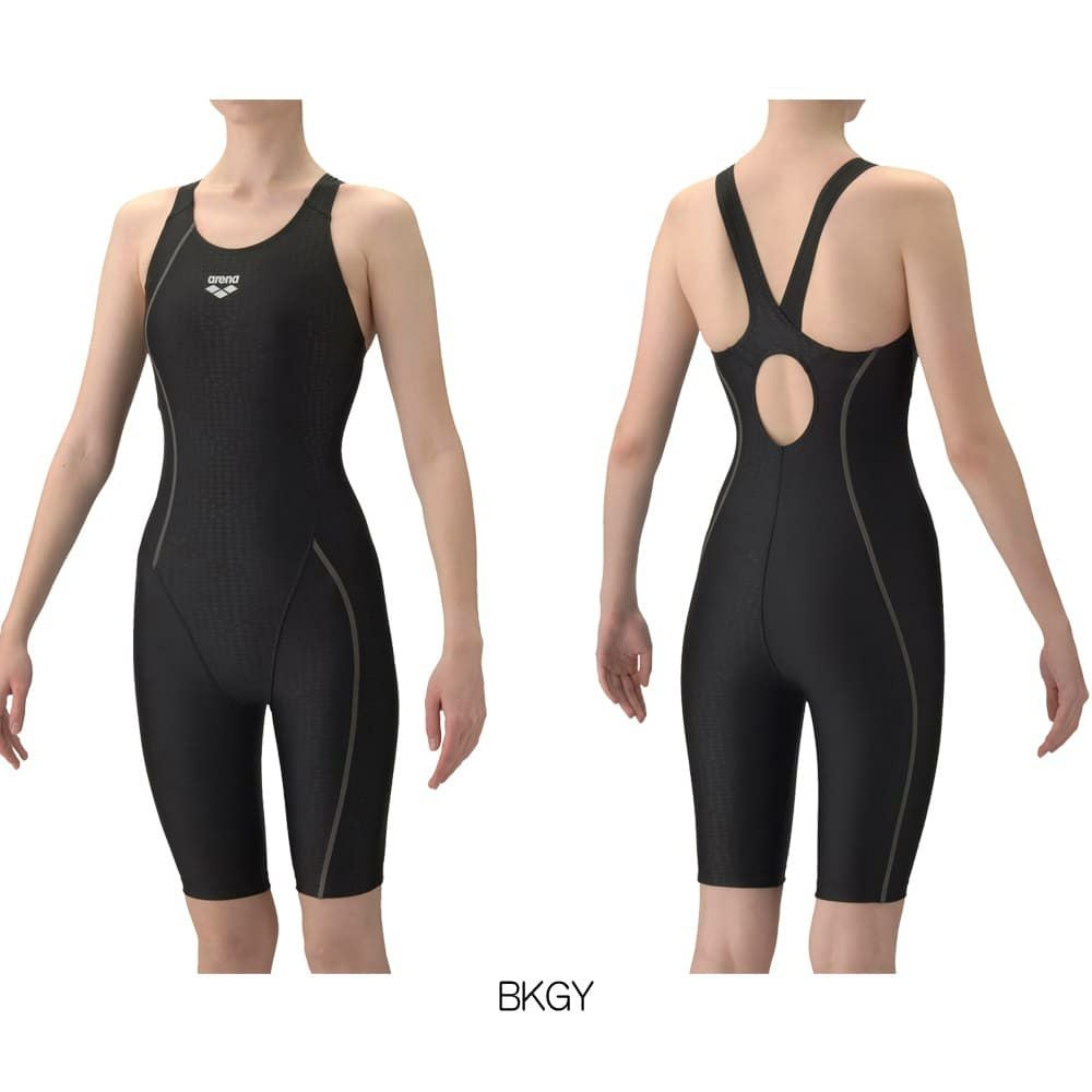 アリーナARENAフィットネス水着レディースAQUAEXAジオダイヤWRフィットネスワンピーススパッツオープンバックハーフレッグぴったりパッドパッド付きオールインワン2026年春夏モデルAS6SWF02L