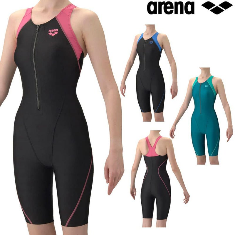 アリーナARENAフィットネス水着レディースAQUAEXAダブルエステルWRフィットネスワンピーススパッツYバックハーフレッグ差し込みパッドパッド付きオールインワン2026年春夏モデルAS6SWF04L