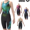アリーナARENAフィットネス水着レディースAQUAEXAダブルエステルWRSUNLIGHTフィットネスワンピーススパッツオープンバックハーフレッグぴったりパッドパッド付きオールインワン2026年春夏モデルAS6SWF05L