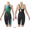 アリーナARENAフィットネス水着レディースAQUAEXAダブルエステルWRSUNLIGHTフィットネスワンピーススパッツオープンバックハーフレッグぴったりパッドパッド付きオールインワン2026年春夏モデルAS6SWF05L