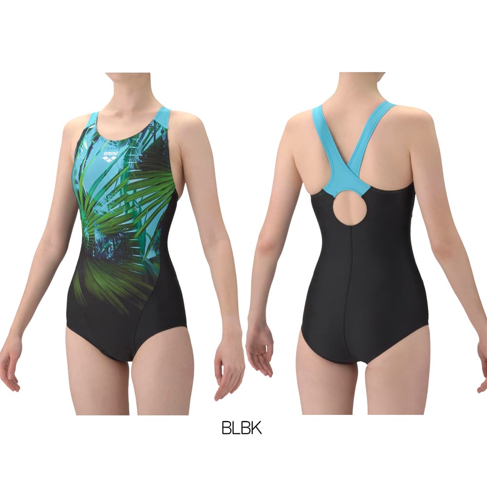アリーナARENAフィットネス水着レディースAQUAEXAダブルエステルWRSUNLIGHTフィットネスワンピースオープンバックぴったりパッドパッド付き2026年春夏モデルAS6SWF06L