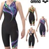 アリーナARENAフィットネス水着レディースAQUAEXAダブルエステルWRフィットネスワンピーススパッツオープンバックハーフレッグぴったりパッドパッド付きオールインワン2026年春夏モデルAS6SWF11L