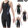 アリーナARENAフィットネス水着レディースAQUAEXAダブルエステルWRフィットネスワンピーススパッツカバーバックハーフレッグぴったりパッドパッド付きオールインワン2026年春夏モデルAS6SWF13L