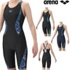 アリーナARENAフィットネス水着レディースAQUAEXAダブルエステルWRフィットネスワンピーススパッツオープンバックハーフレッグぴったりパッドパッド付きオールインワン2026年春夏モデルAS6SWF15L